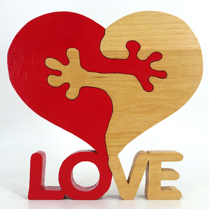Love με καρδιά (2 τεμάχια) - δώρα γάμου, διακοσμητικά, ζευγάρια, δώρα αγίου βαλεντίνου, αγ. βαλεντίνου, ξύλινα διακοσμητικά