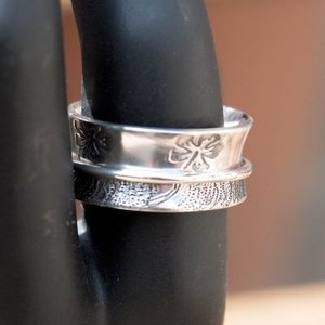 Ασημένιο δαχτυλίδι spinner με σχέδια - statement, ασήμι, vintage, ασήμι 925, minimal, μικρά, boho, ethnic, σταθερά - 4