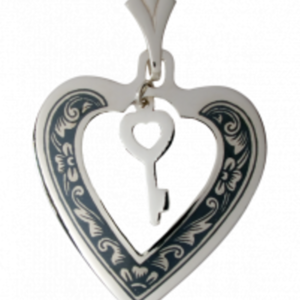 Ασημένιο Κρεμαστό Καρδιά με Κλειδάκι - ασήμι 925, καρδιά, κλειδί, κρεμαστά, δώρα αγίου βαλεντίνου