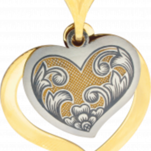 Ασημένιο διπλό κρεμαστό Καρδιά - επιχρυσωμένα, ασήμι 925, καρδιά, κρεμαστά, δώρα αγίου βαλεντίνου