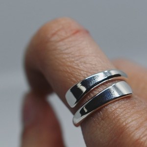 Επάργυρο ασημί δαχτυλίδι αυξομειούμενο - επάργυρα, minimal, μικρά, μπρούντζος, αυξομειούμενα, φθηνά - 4