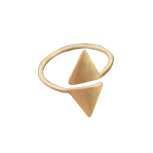 Επιχρυσωμένο δαχτυλίδι τρίγωνα ασήμι 925 - ασήμι, επιχρυσωμένα, μικρά, boho, αυξομειούμενα, φθηνά