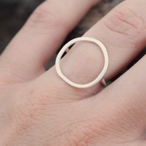 Κύκλος organic δαχτυλίδι ανοιχτό ασήμι 925 - ασήμι, επάργυρα, μικρά, boho, boho, αυξομειούμενα, φθηνά