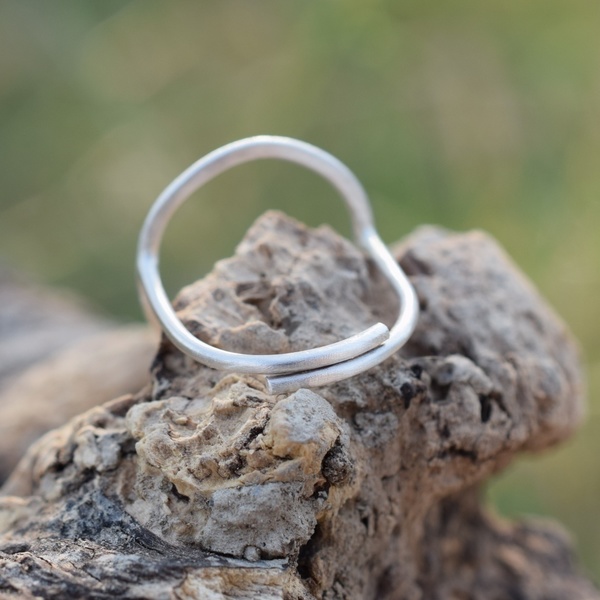 Κύκλος organic δαχτυλίδι ανοιχτό ασήμι 925 - ασήμι, επάργυρα, μικρά, boho, boho, αυξομειούμενα, φθηνά - 3