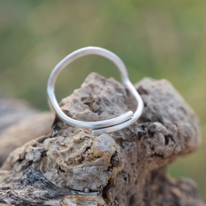 Κύκλος organic δαχτυλίδι ανοιχτό ασήμι 925 - ασήμι, επάργυρα, μικρά, boho, boho, αυξομειούμενα, φθηνά - 3