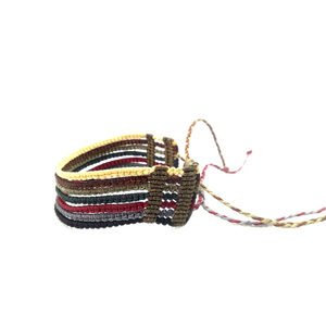 Multicolor bracelet - ιδιαίτερο, μακραμέ, ethnic, χεριού, αυξομειούμενα, φαρδιά - 3