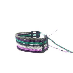 Multicolor bracelet_A - μακραμέ, ethnic, χεριού, αυξομειούμενα, δώρα για γυναίκες, φαρδιά - 2
