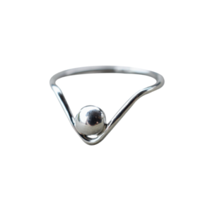 Chevron δαχτυλίδι με σφαίρα ασήμι 925 - ασήμι, μικρά, boho, boho, σταθερά, φθηνά