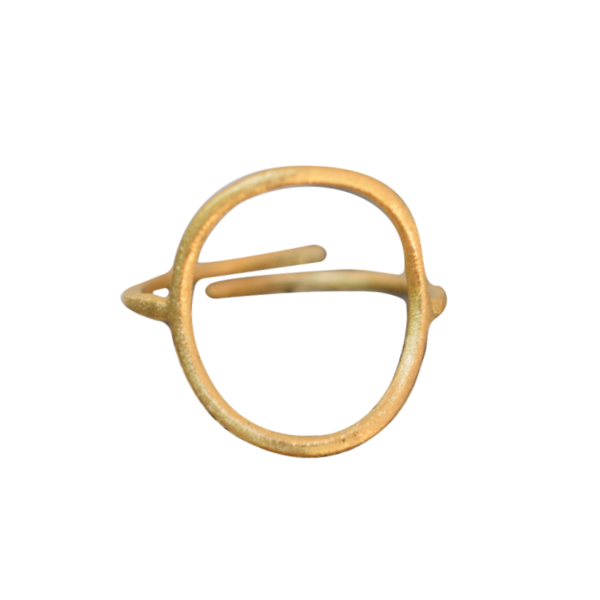Επιχρυσωμένο ανοιχτό δαχτυλίδι κύκλος ασήμι 925 - ασήμι, επιχρυσωμένα, γεωμετρικά σχέδια, μικρά, boho, μεγάλα, αυξομειούμενα, φθηνά - 2