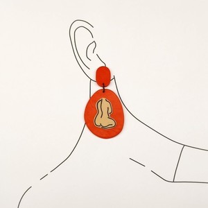 "SOMA" χειροποίητα σκουλαρίκια σε κόκκινο | Pink Lemon - πηλός, μακριά, boho, κρεμαστά, faux bijoux - 4