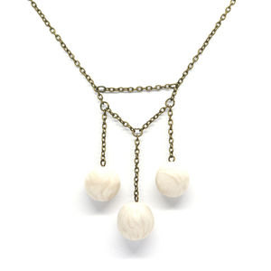 "Mysterious Glamour Necklace" - Kολιέ με πολυμερή πηλό και μπρούντζινη αλυδίδα - charms, πηλός, boho, μπρούντζος