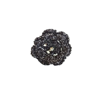 δαχτυλίδι μαύρο λουλούδι πλεκτό λούρεξ - βελονάκι, λουλούδι, μεγάλα, αυξομειούμενα, φθηνά