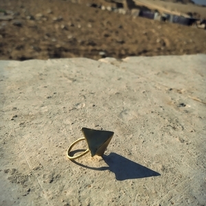 Δαχτυλίδι πυραμίδα - ορείχαλκος, boho, αυξομειούμενα - 3