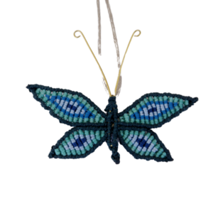Κολιέ μπλε πεταλούδα - μακραμέ, πεταλούδα