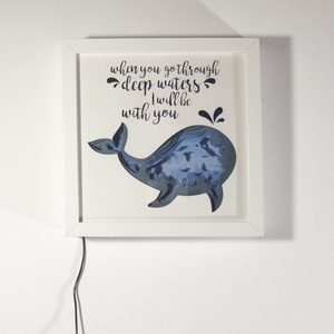 Φωτειζόμενο κάδρο φάλαινα - πίνακες & κάδρα, δώρο, δώρα γενεθλίων
