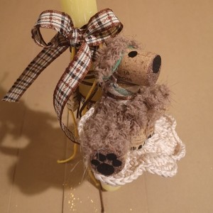 Λαμπαδα σκυλάκι από φελλό (25cm) - κορίτσι, αγόρι, λαμπάδες, για παιδιά, για ενήλικες - 4