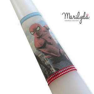 Aρωματική λαμπάδα "Spiderman" oval 30cm - αγόρι, λαμπάδες, για παιδιά, ήρωες κινουμένων σχεδίων - 4