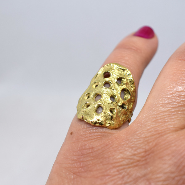 Δαχτυλίδι Σεβαλιέ Πανσέληνος ❣❣ - chevalier, επιχρυσωμένα, boho, boho, μπρούντζος, αυξομειούμενα, φθηνά - 5