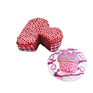 Μαγνητάκια ψυγείου κέικ καρδιά και cupcake - καρδιά, πηλός, μαγνητάκια ψυγείου