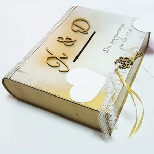 Χειροποίητο Ξύλινο Κουτί-Βιβλίο Ευχών γάμου, προσωποποιημένο - κουτί, είδη γάμου, personalised - 4