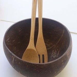 Οικολογικό, χειροποίητο σετ πιρούνι και κουτάλι bamboo - ξύλο, είδη σερβιρίσματος - 3
