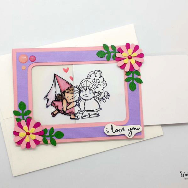 Κάρτα Αγίου Βαλεντίνου - Μαγική εικόνα - Fairytale couple - πριγκίπισσα, βαλεντίνος, ζευγάρια, πριγκίπισσες, ευχετήριες κάρτες - 3