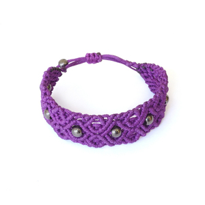 Start Wearing Purple Bracelet - μακραμέ, κορδόνια, χάντρες, boho, αυξομειούμενα
