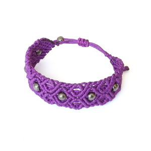 Start Wearing Purple Bracelet - μακραμέ, κορδόνια, χάντρες, boho, αυξομειούμενα - 2