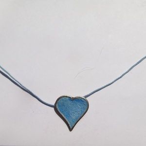 Μενταγιόν με καρδιά από ασήμι 925 σε γαλάζιο χρώμα - ασήμι, γυναικεία, καρδιά, κοντά
