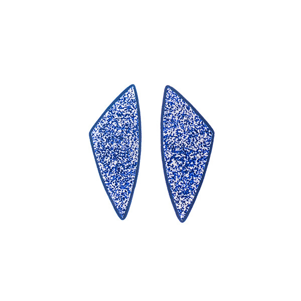 "Immortal" blue geometrical stud modern earrings - statement, πηλός, minimal, καρφωτά