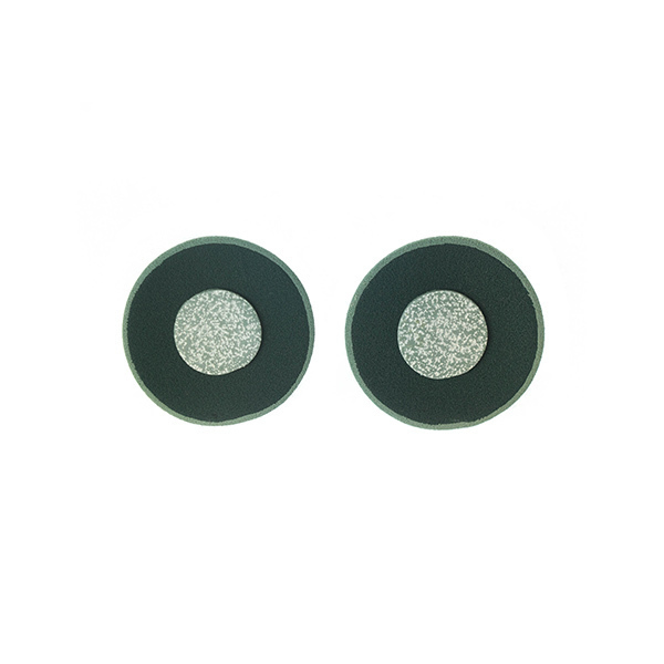 "Silence" green circular earrings - ασήμι, πηλός, καρφωτά, μικρά