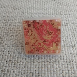δαχτυλίδι αυξομειούμενο λουλούδι τριαντάφυλλο ροζ με υγρό γυαλί - γυαλί, λουλουδάτο, μεγάλα, αυξομειούμενα, φθηνά - 3