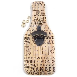 Aνοιχτήρι μπύρας επιτοίχιο - Beer opener - ξύλο, χειροποίητα, διακοσμητικά - 2