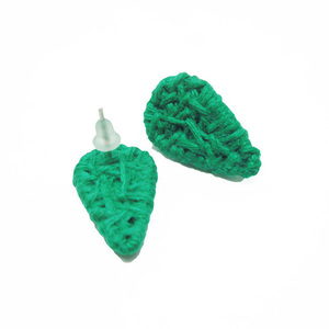 Σκουλαρίκια σταγόνες πράσινες - σταγόνα, χειροποίητα, must αξεσουάρ, καρφωτά, πλεκτά - 3
