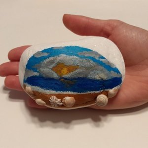 Ακρογιαλιά, Ζωγραφισμένο σε πέτρα θαλάσσης - πέτρα, διακοσμητικές πέτρες - 2