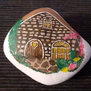 Σπίτι στο χωριό, Ζωγραφισμένο σε πέτρα θαλάσσης - πέτρα, διακοσμητικές πέτρες - 3