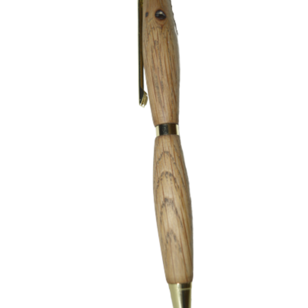 Ξύλινο στυλο από ξύλο Δρυς με επίχρυσο μηχανισμό - ξύλινο, αξεσουάρ γραφείου