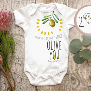 "Olive you, babe"| Φορμάκι μωρού/ παιδικό μπλουζάκι - κορίτσι, αγόρι, βρεφικά φορμάκια, 0-3 μηνών, 6-9 μηνών, βρεφικά ρούχα - 5