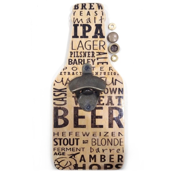 Aνοιχτήρι μπύρας - Beer opener - ξύλο, χειροποίητα, είδη σερβιρίσματος