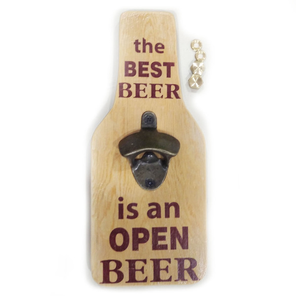 Χειροποίητο ανοιχτήρι μπύρας BEER OPENER - ξύλο, χειροποίητα, διακοσμητικά, είδη σερβιρίσματος