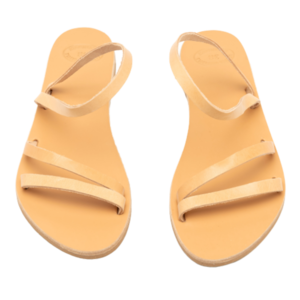 Σκέτα σανδάλια με λουράκια φυσικό χρώμα από δέρμα, Σανδάλια Λήμνος - δέρμα, σανδάλια, boho, φλατ, ankle strap, φθηνά - 2