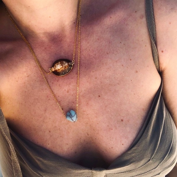 Shell short necklace - μοντέρνο, κοχύλι, κοντά - 3
