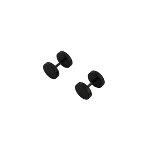 Ανδρικά ατσάλινα σκουλαρίκια μαύρα (σετ 2τμχ) - σκουλαρίκια, δώρα για άντρες
