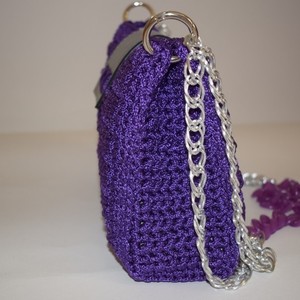 Πλεκτή Τσάντα Purple Glory - χιαστί, πλεκτές τσάντες, μικρές - 3