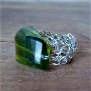Δαχτυλίδι από ασήμι 925 και πράσινο κρύσταλλο - ασήμι, ημιπολύτιμες πέτρες, γυναικεία, ασήμι 925, σταθερά, φθηνά - 4