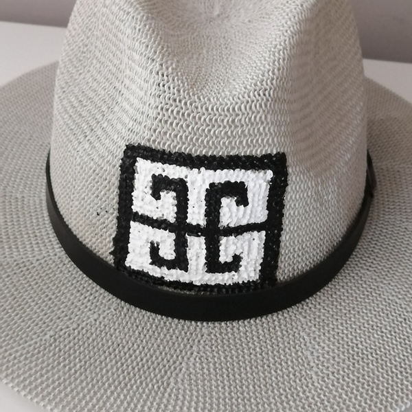 Καπέλο στυλ Panama ζωγραφισμένο - ψάθινα