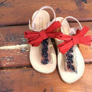 Bow sandals for girls,handmade and 100% made of genuine leather. - φιόγκος, κορίτσι, σανδάλια - 2