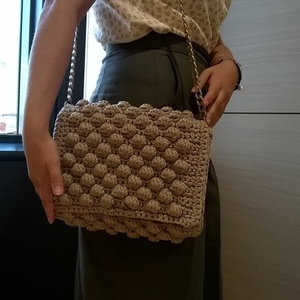 LUXURY CROCHET BAG WITH CHAIN - τσάντα ώμου - crochet - 3