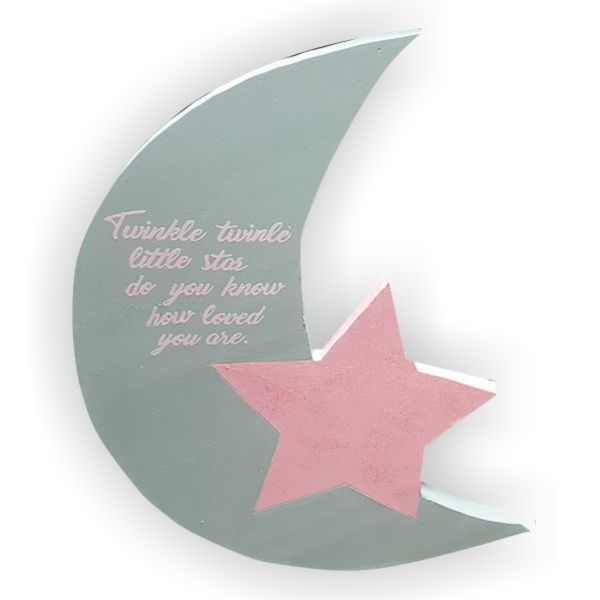 Φιγούρες διακόσμησης με θέμα "TWINGLE TWINGLE LITTLE STAR"(1) - αστέρι, φεγγάρι, διακόσμηση βάπτισης, διακοσμητικά