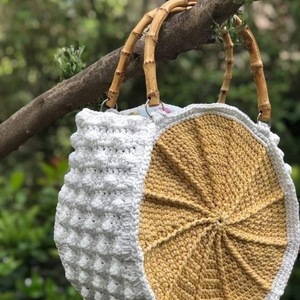 Crochet τσάντα σε σχήμα ρόδας - χειρός - 3